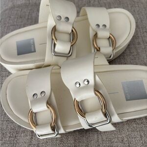 Dolce Vita White Sandals with Double Strap Design